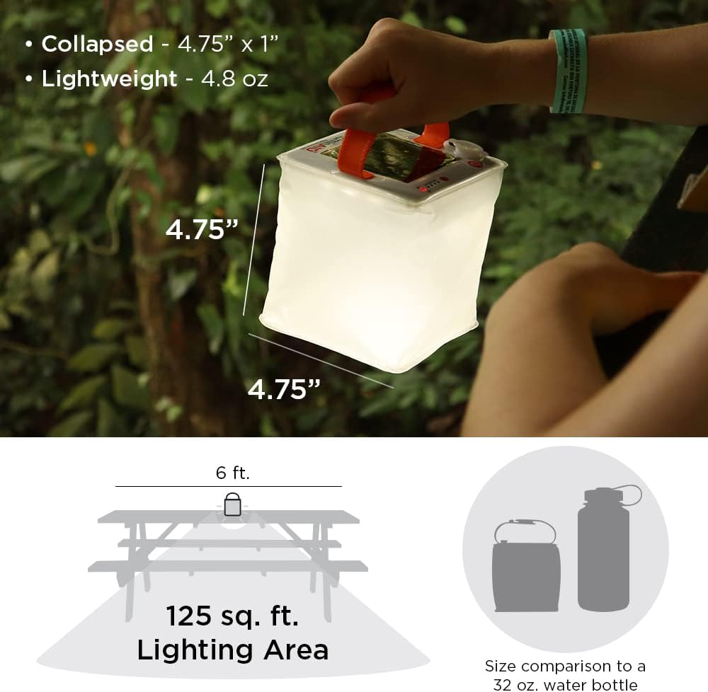 LuminAID Nova Inflatable Solar LED Lantern for Camping, Hiking & Travel | 75 Lumens, Waterproof, Camping, Hiking & Travel, Emergency Light for Power Outages, Hurricane, Survival Kits