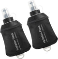 WILDREEDS 150ml Soft Flask, TPU Collapsible Soft Water Bottle for Hydration Pack, Running Vest, Folding Water Bottle for Hiking Cycling Climbing-2Pcs, Black