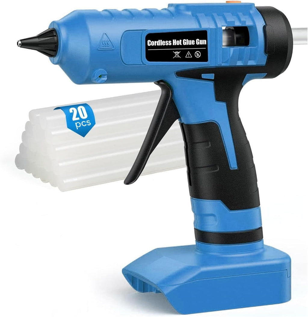 100W Cordless Glue Gun for Makita 18V Battery Users – 60s Heat-Up, Anti-Drip Nozzle, 15V Low Battery Protection, 20 Glue Sticks | DIY Crafts, Home Repair, Holiday Decor, Floral Arrangements
