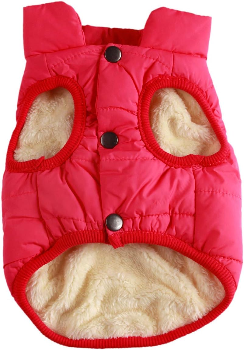 JoyDaog Fleece Lined Dog Jacket for Small Dogs,Winter Dog Coat,Pink M