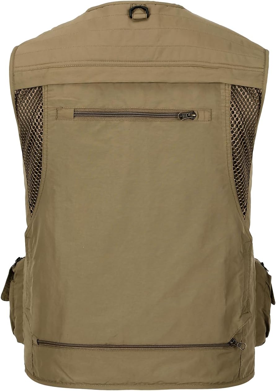 Hbufnha Outdoor Fishing Hunting Vest Multi Pockets Work Cargo Jacket