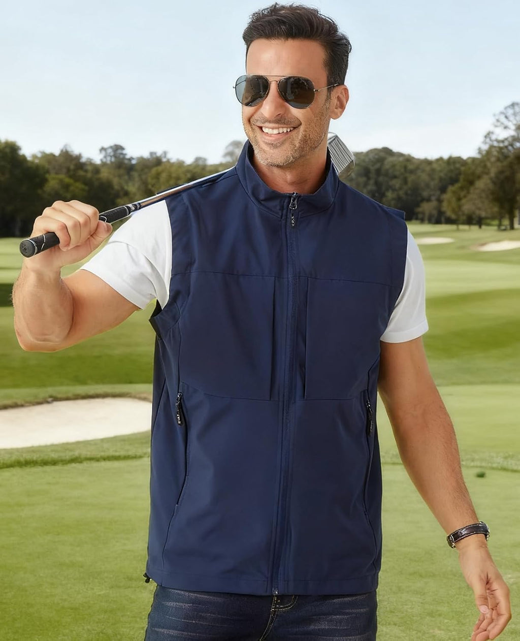 Men's Lightweight Outerwear Vest Softshell Sleeveless Jacket