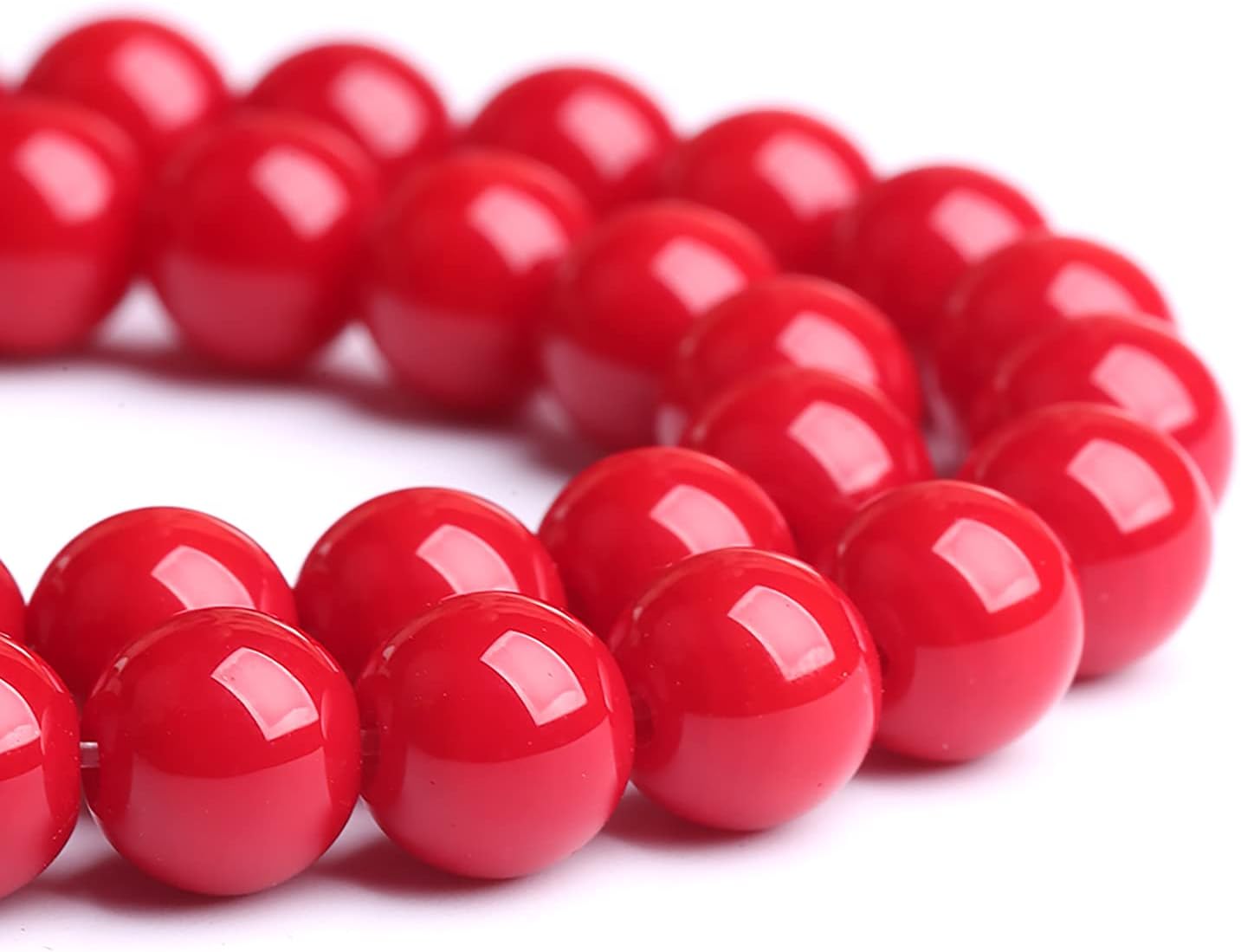 160PCS 4MM Red Glass Round Spacer Loose Beads for Jewelry Making DIY Bracelet Necklace