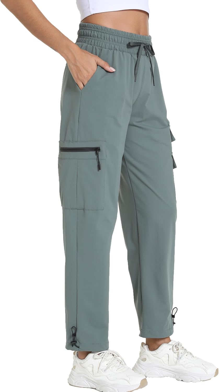 Quick Dry Women's Hiking Cargo Pants With 5 Pockets Lightweight Joggers