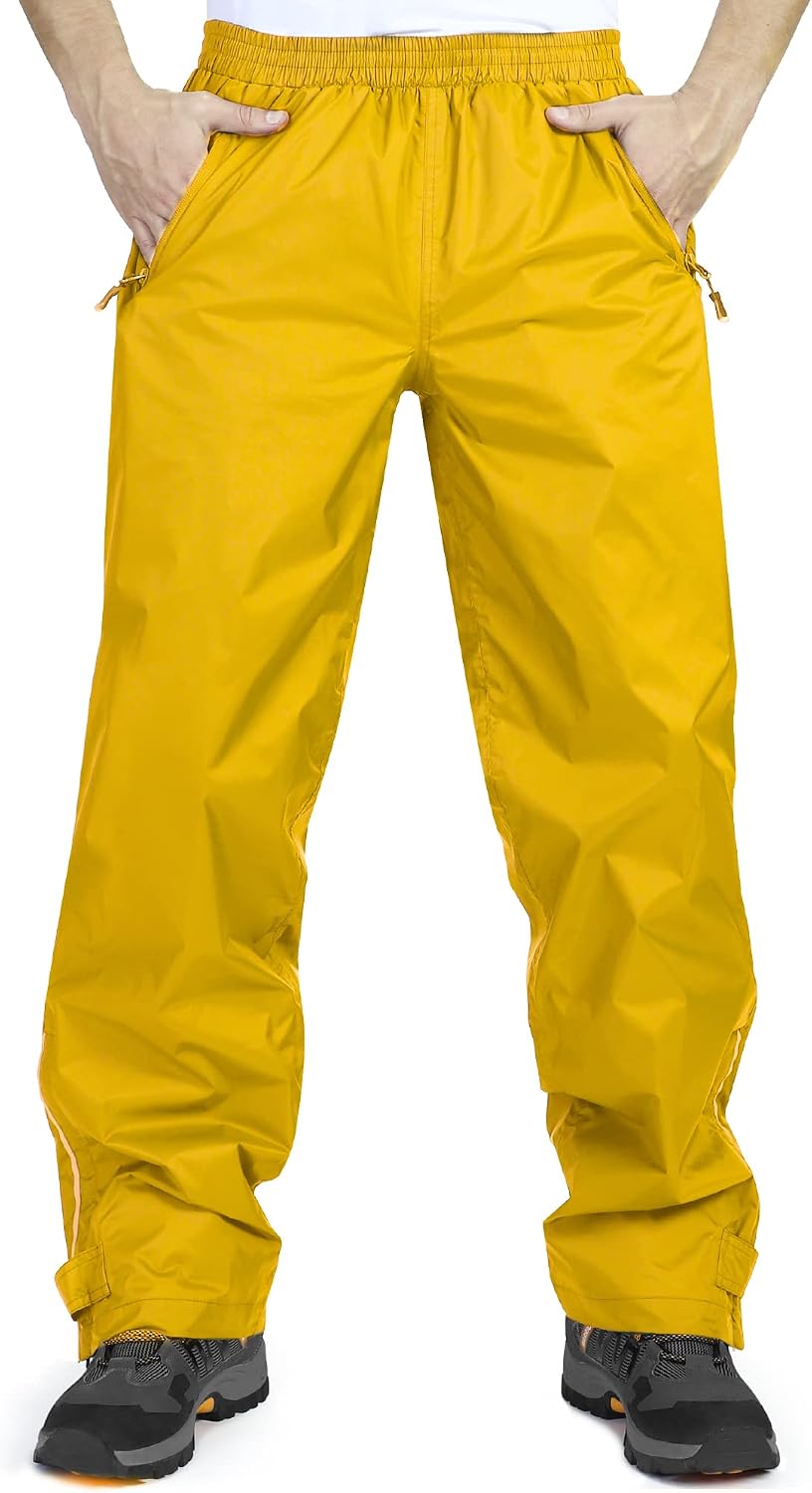 33,000ft Men's Rain Pants, Waterproof Rain Over Pants, Windproof Pants