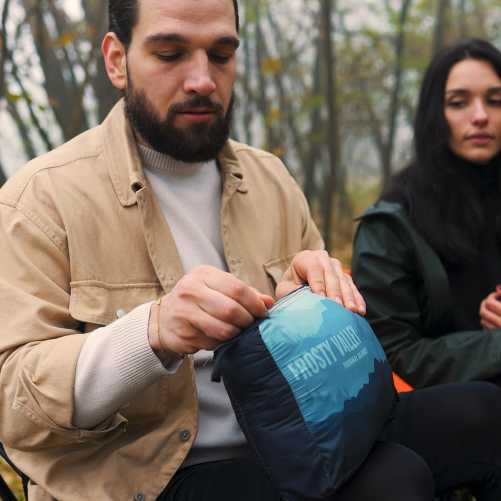 Thermal Blanket - Lightweight, Packable, Puffy, Waterproof and Packable Camping Blanket for Travel, Beach, Hammock, and Outdoor Use