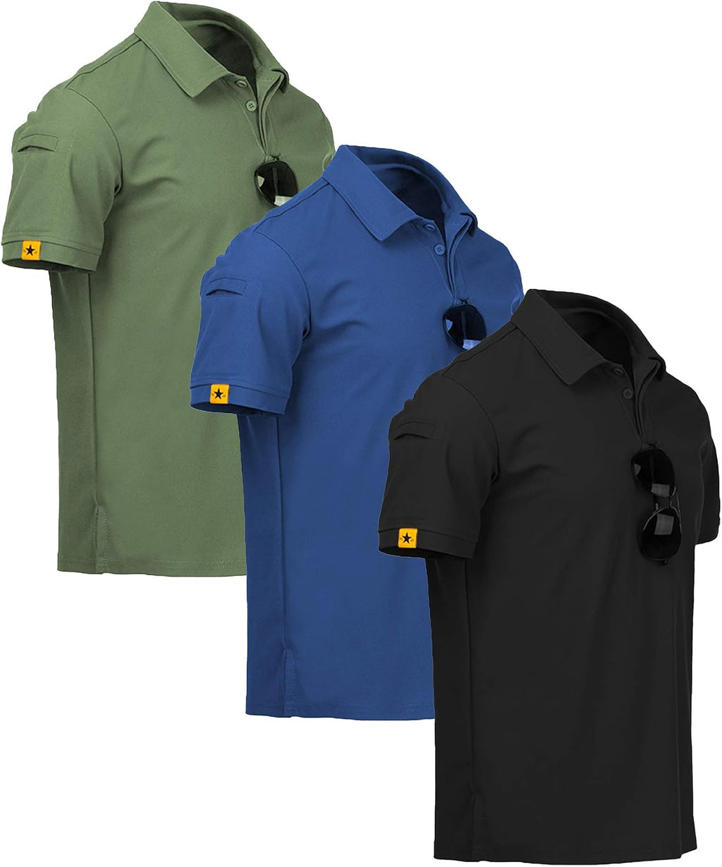 ZITY 3 Pack Mens Golf Polo Shirts Short Sleeve Business Casual T-Shirts