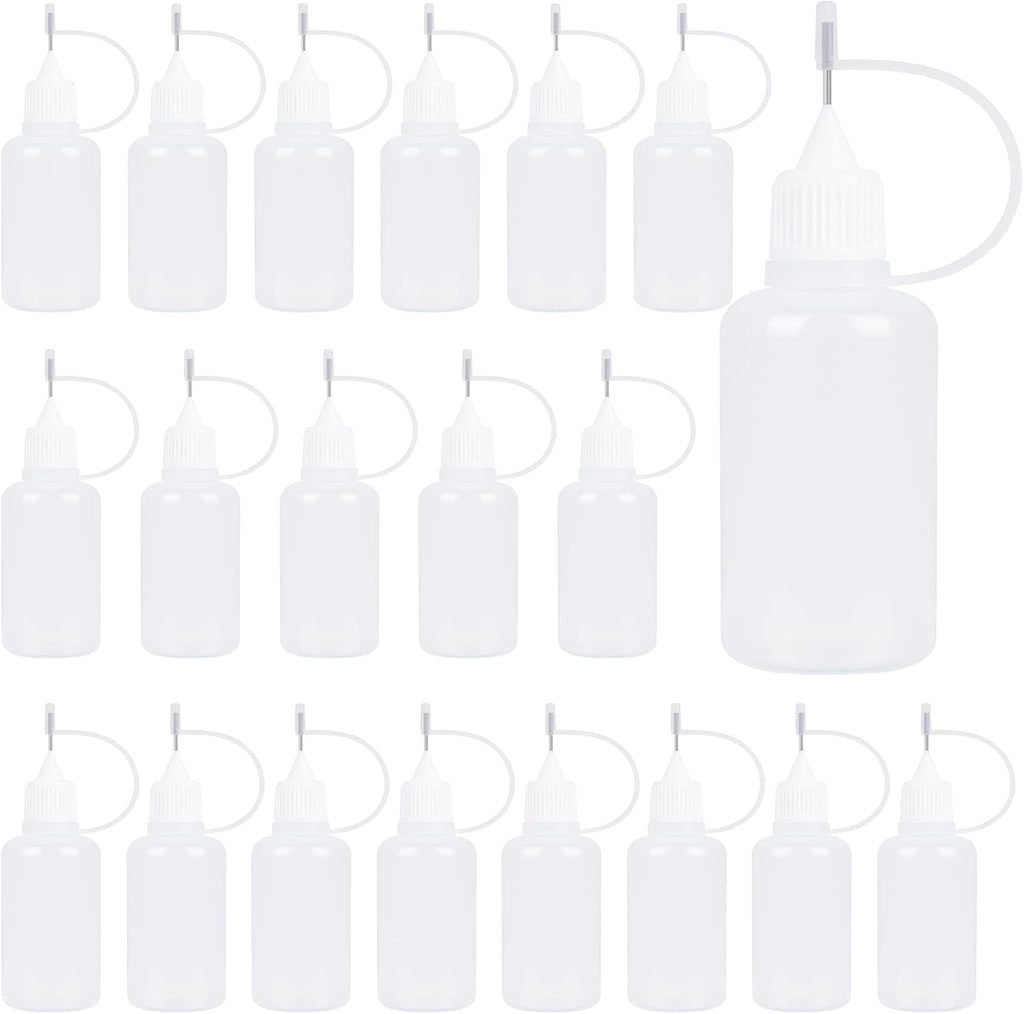Bantoye 20 Pcs Needle Tip Glue Bottle Applicator, 30 ml