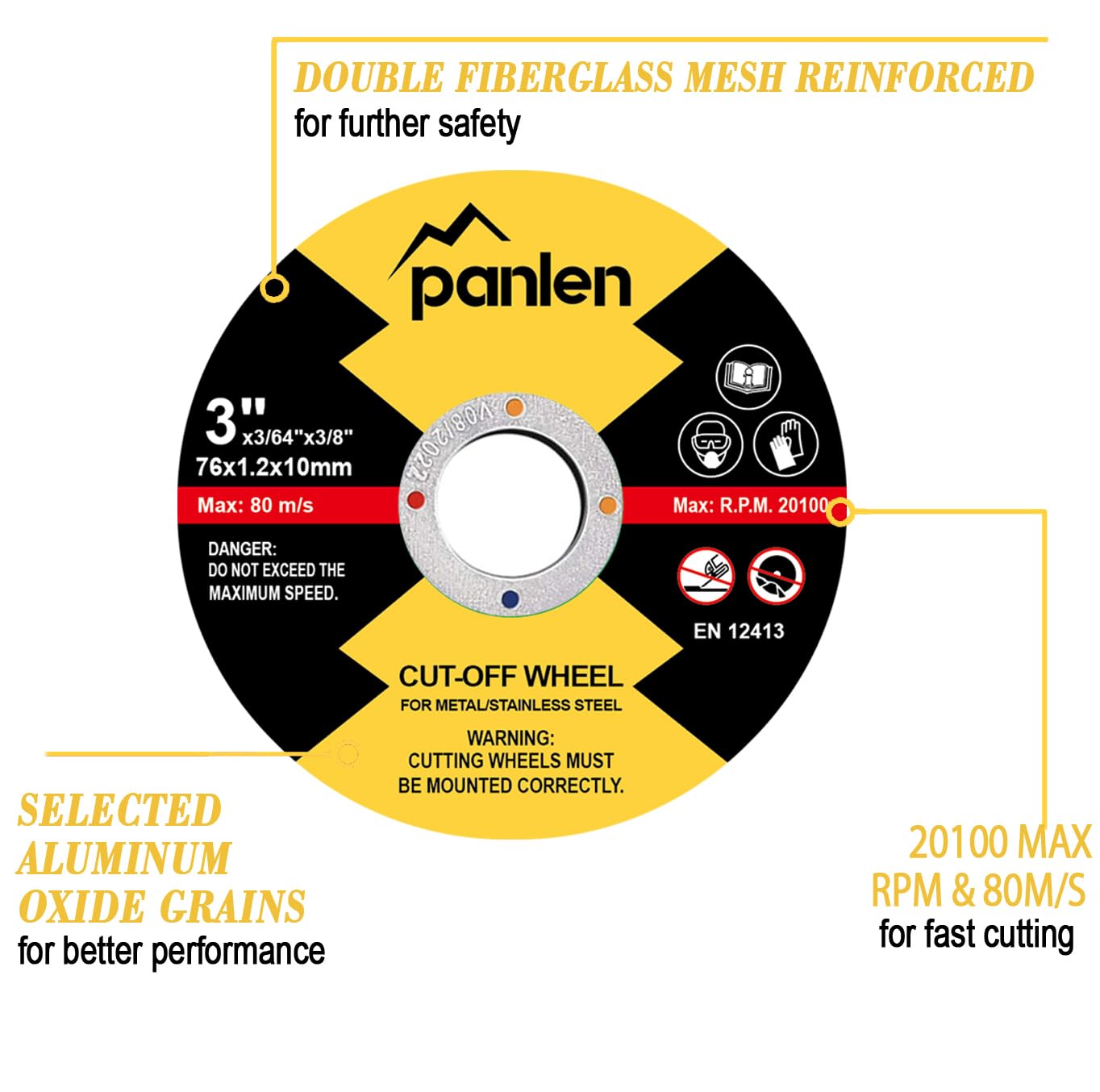 50 Pack 3 inch Cutting Disc, 3/8" Arbor for Die Grinder & Angle Grinder
