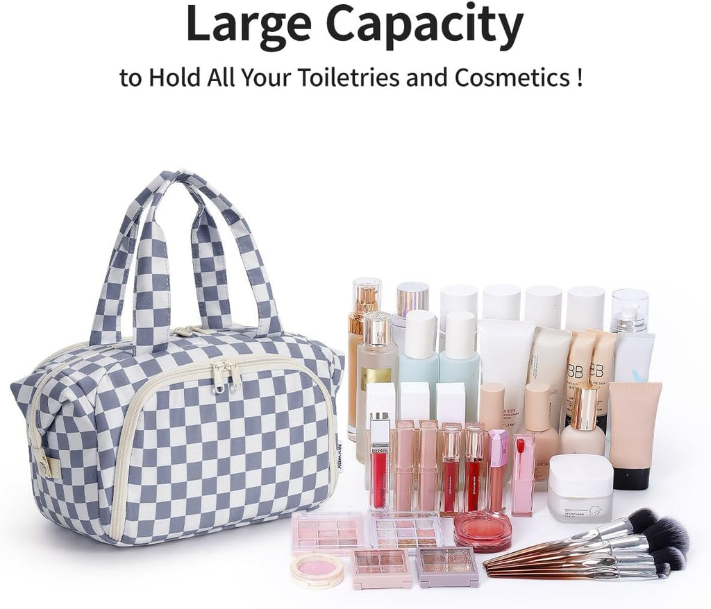 Narwey Travel Toiletry Bag for Women, Large Makeup Cosmetic Organizer Bag