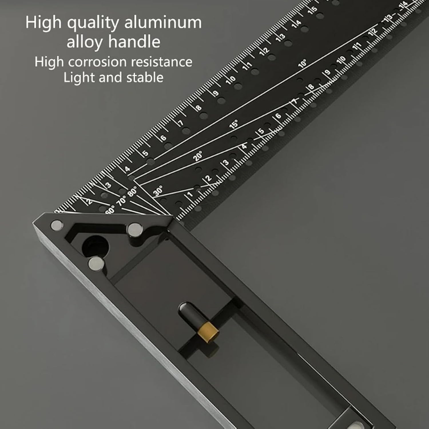 2026 New Multi-Angle Measuring Ruler, Woodworking Square Ruler, Universal Combination Angle, Multifunctional Right Angle, L Square for Precise Measuring, Drawing (Black)