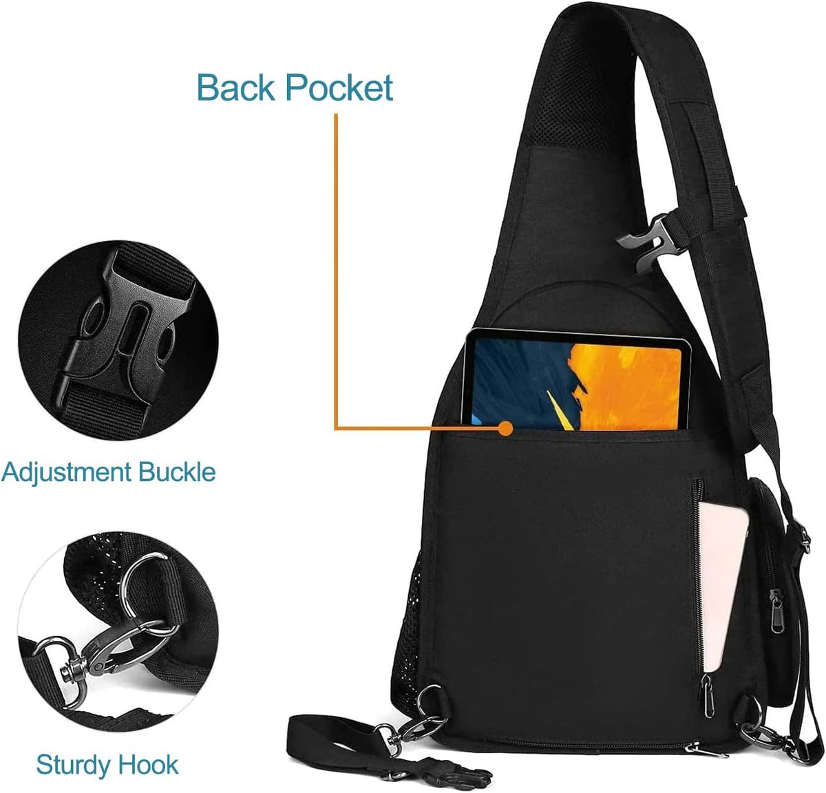 MOSISO Camera Bag Sling Backpack, Full Open Camera Case, Black