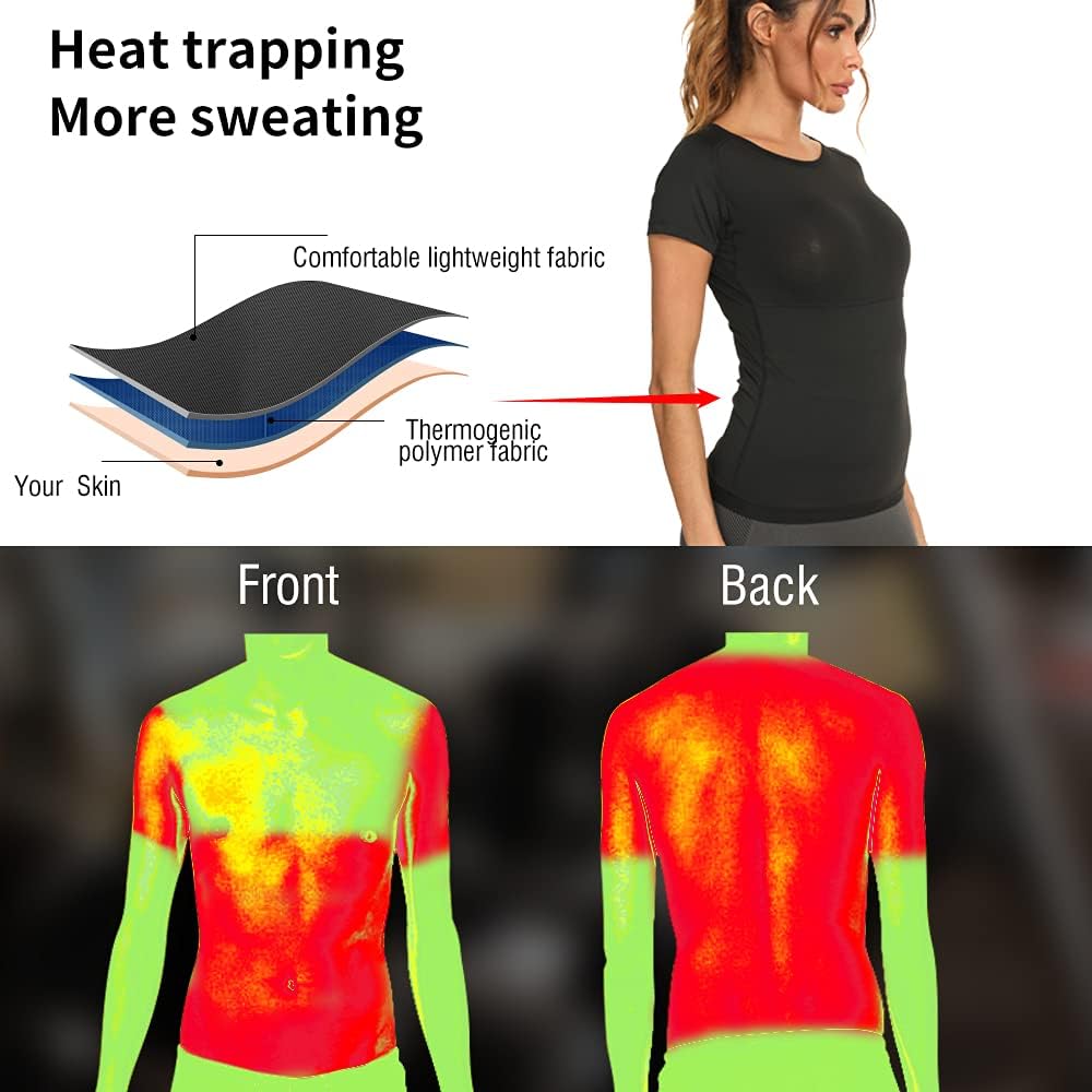 Sauna Shirt for Women Sweat Suit, Short Sleeve Sauna Shirt Women