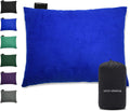Gold Armour Camping Pillow - Backpacking and Travel Pillow for Sleeping and Traveling - Compressible Memory Foam Travel Pillow - Essential Camping Accessories Gear (Medium 14x18in, Blue)