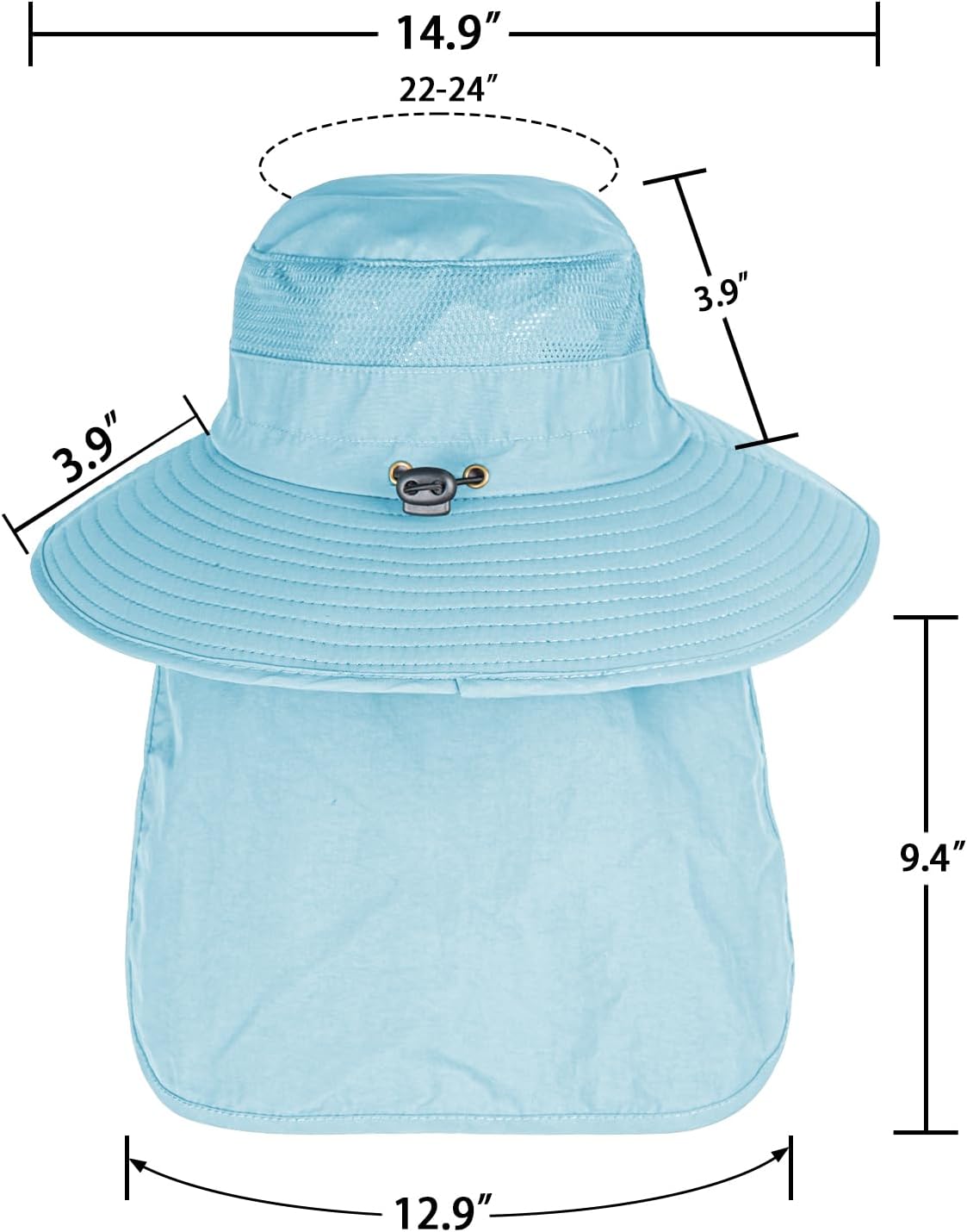 ZOORON Sun Hats for Men Women with Neck Flap Fishing UPF 50+ UV Protection