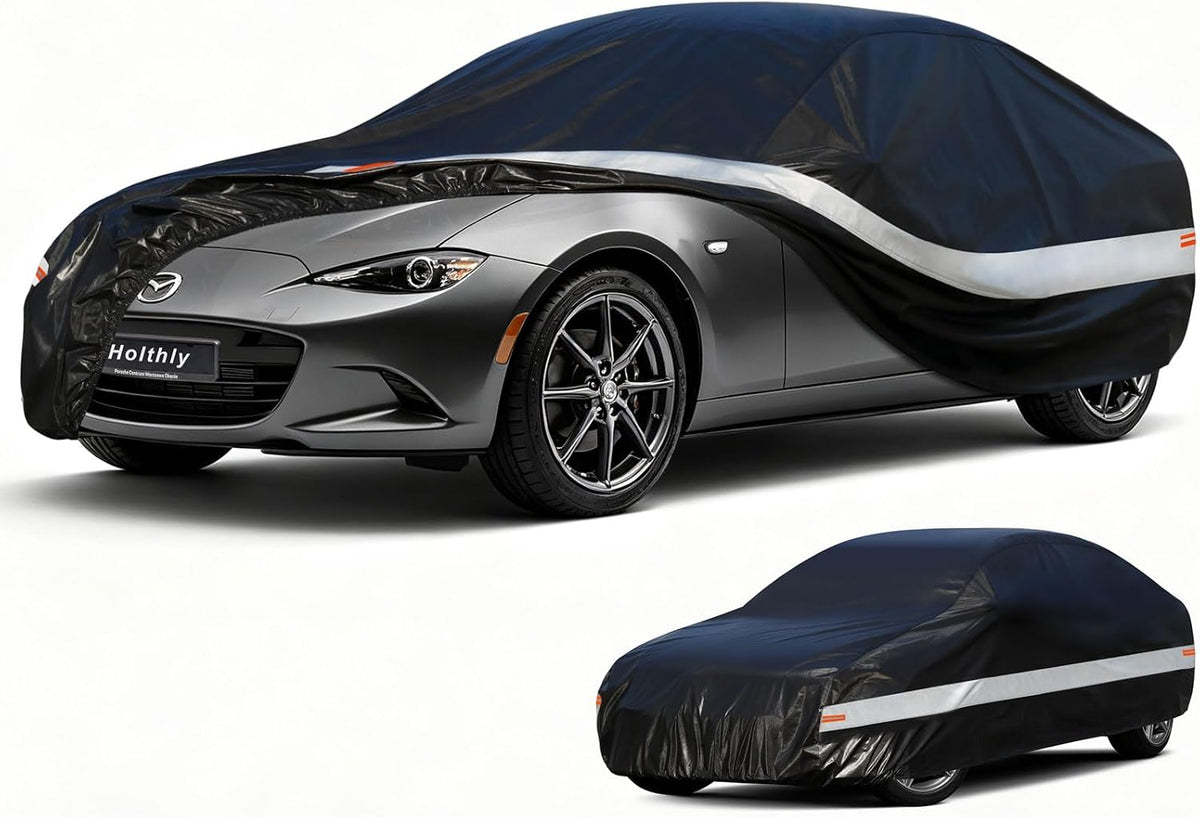 10 Layers Car Cover Waterproof All Weather for Coupe Hatchback,100% Waterproof Outdoor Car Covers Custom Fit for Mazda Miata MX5 MX-5, Toyota Mr2, Pontiac Solstice, Kia Rio, etc