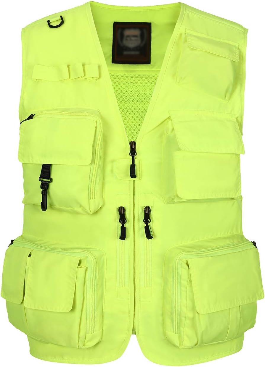 Hbufnha Outdoor Fishing Hunting Vest Multi Pockets Work Cargo Jacket