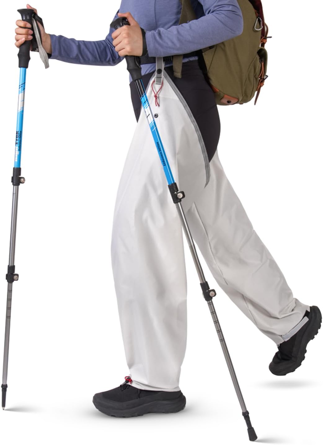 2000mm Waterproof Full Leg Gaiters, Protection for Ankle to Thigh Chaps,ltra-Lightweight Rain Pants