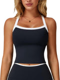 QBGJTD Workout Tank Tops Women Built in Bra Longline Sports Bras