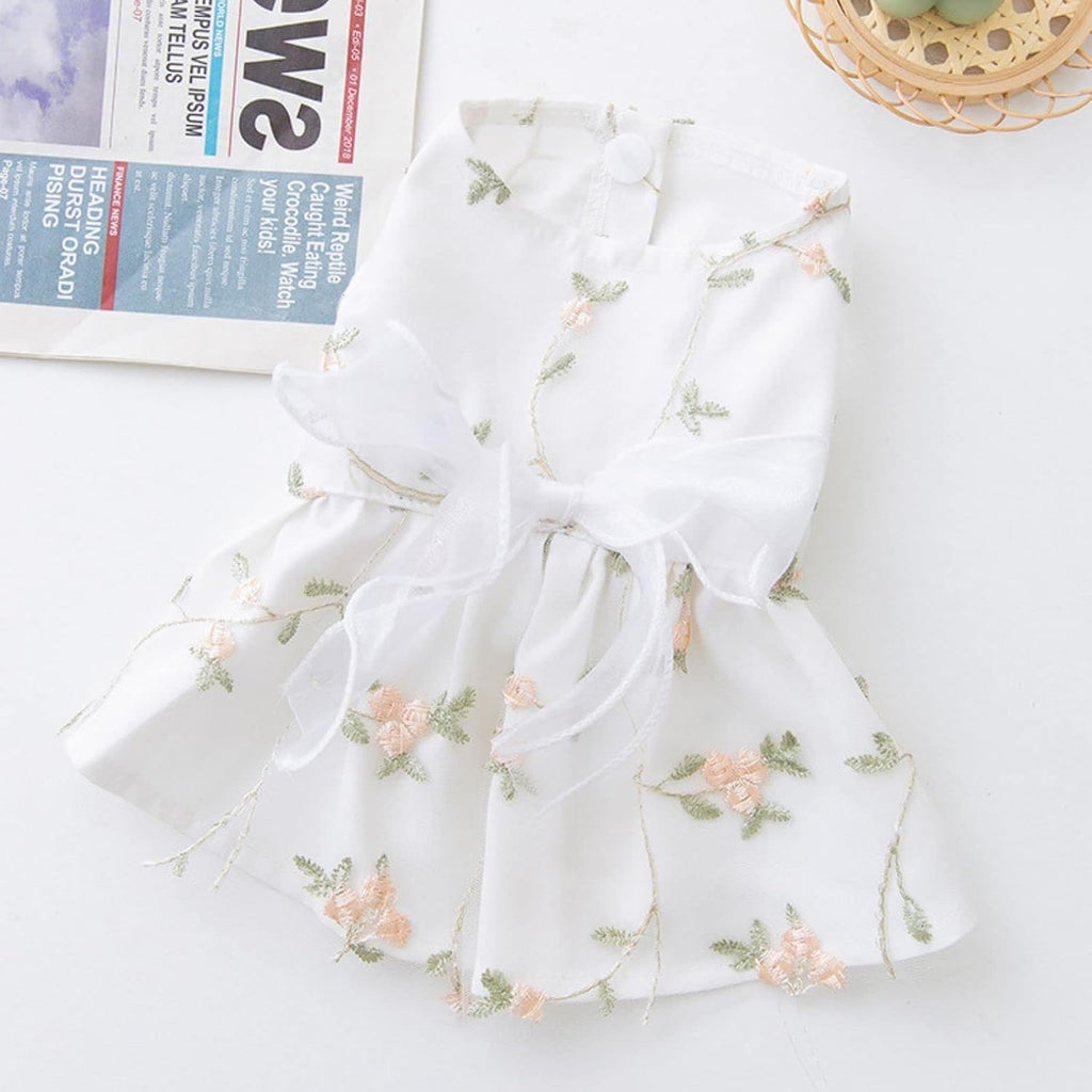 Dog Princess Dress Outfit Puppy Skirt Lace Shining Embroidered Bowknot Pet Clothes for Wedding Birthday Party Cat Apparel XX-Large