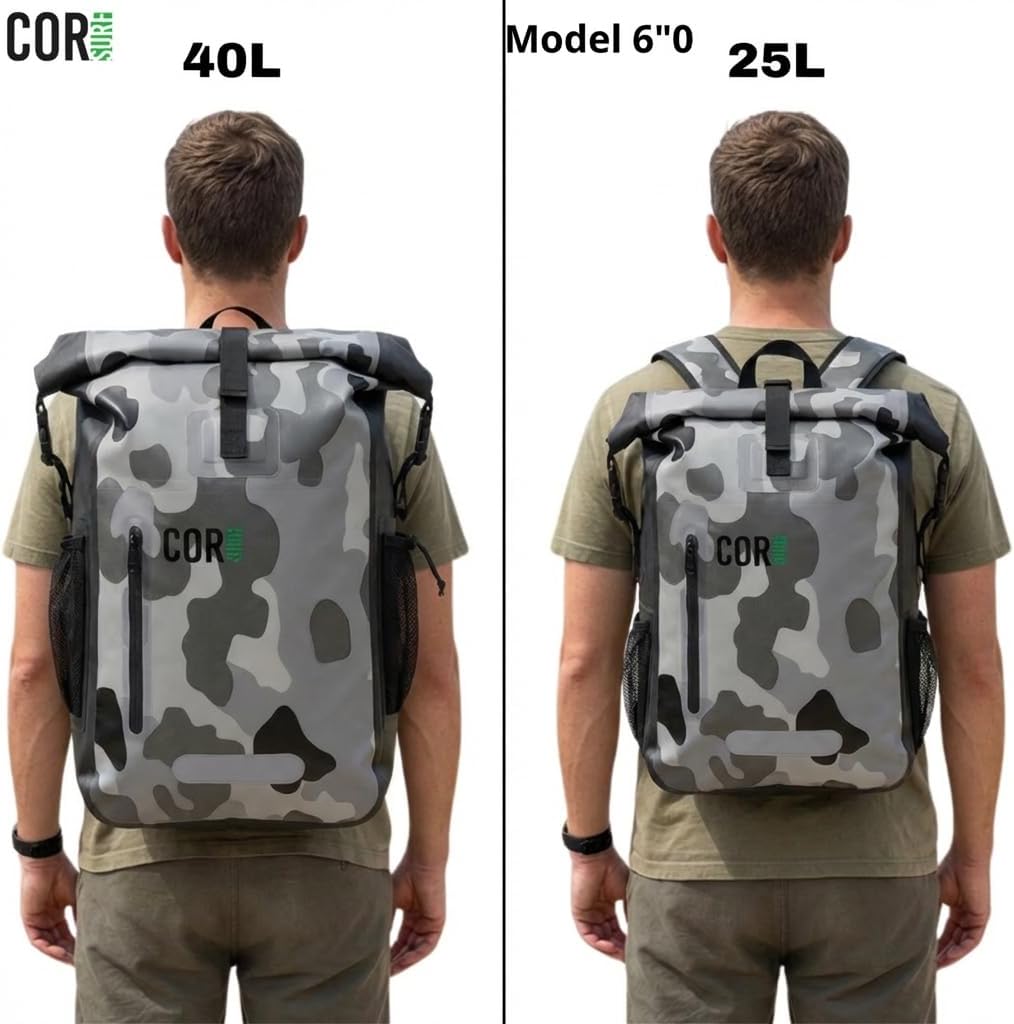 COR Surf Waterproof Dry Bag Backpack with Padded Laptop Sleeve 25L & 40L Heavy Duty Roll-Top Pack