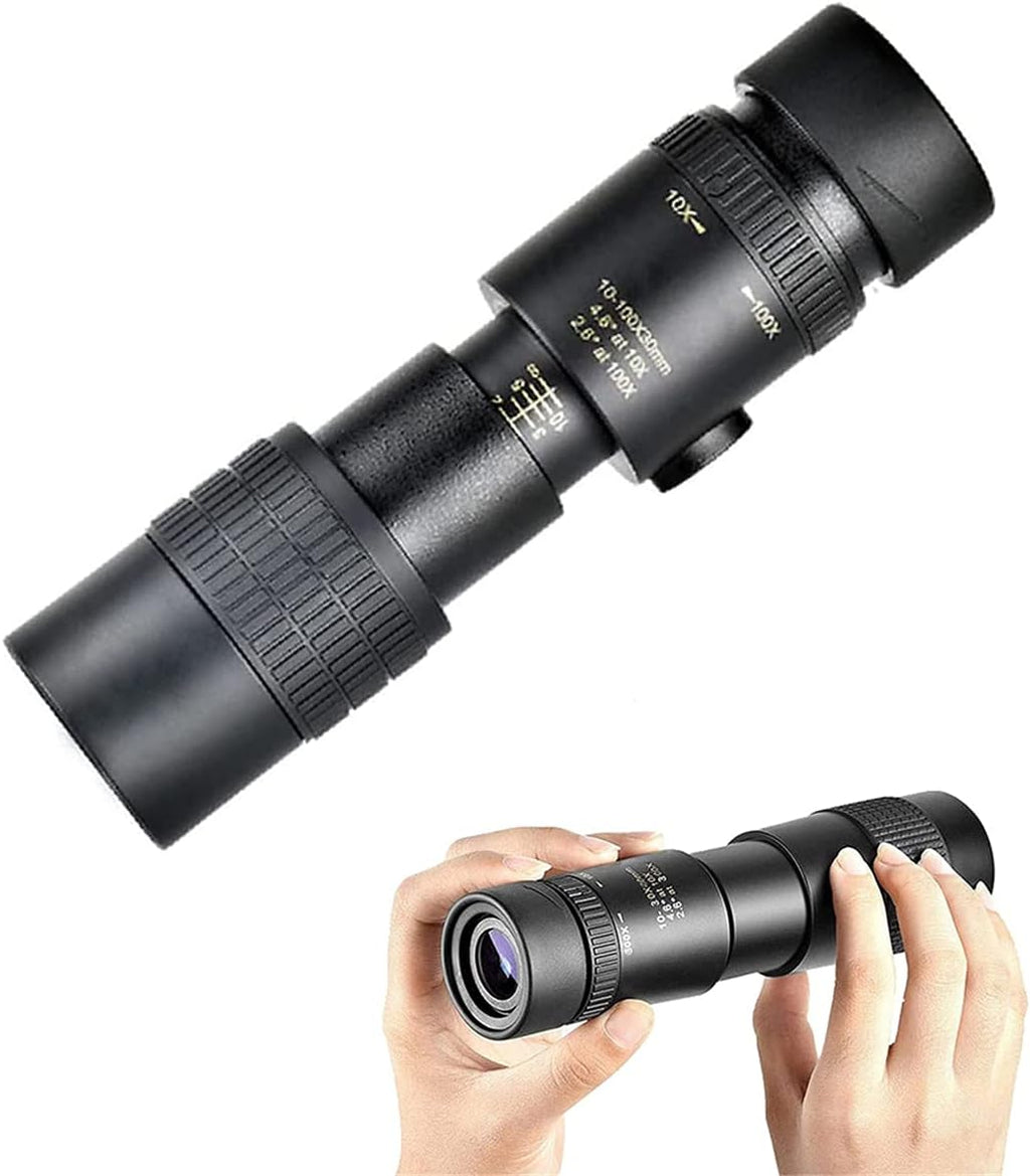 AISHFP 4K 10-300 X 40 MM Telescope, Super Zoom High Power Scope Night Vision Waterproof Military Monoculars Telescope for Camping Travelling,No Tripod