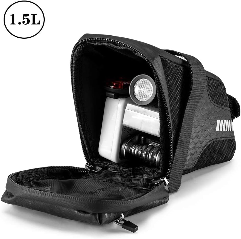 ROCKBROS Saddle Bag Bike Seat Bag 1.5L Cycling Storage Wedge Pack