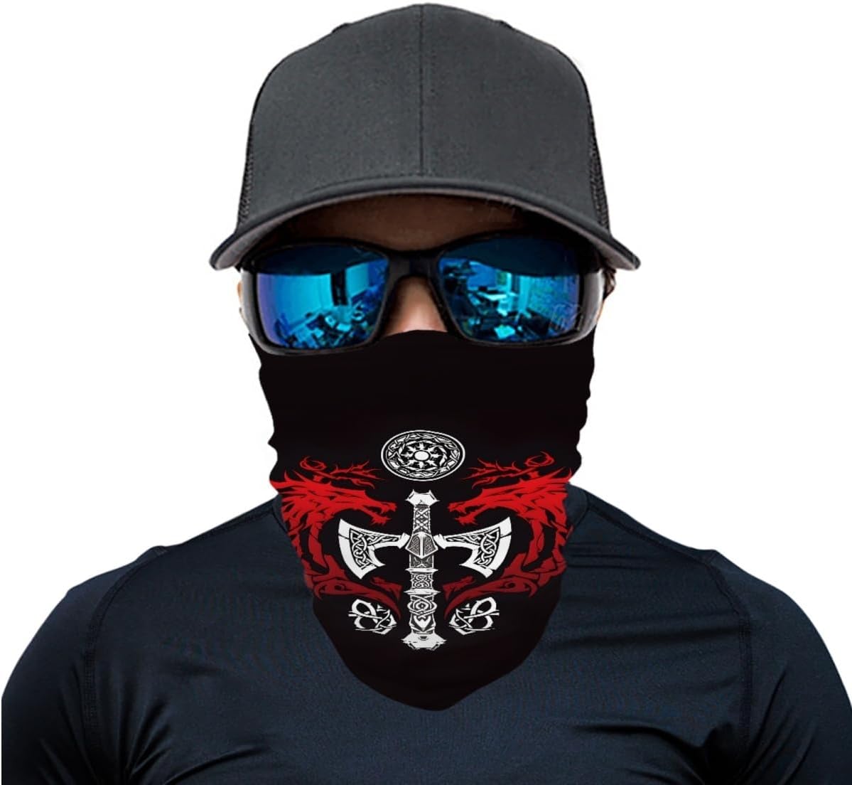 Cool Skull Face Bandanas Sports Casual Headwear Viking Neck Gaiter