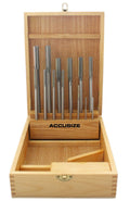 Accusize Industrial Tools 14 Pc Over and Under Size H.S.S. Chucking Reamer Set, 0.1240'' Thru 0.5010'', in Fitted Case, 5500-SX00