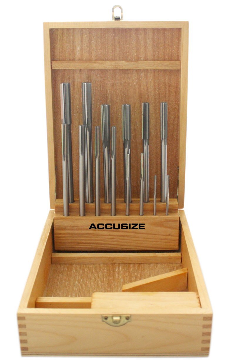 Accusize Industrial Tools 60 Pcs No.1 to No.60 Hss Ansi Chucking Reamer Set in Huot USA Index Metal Box, 5500-Sk00