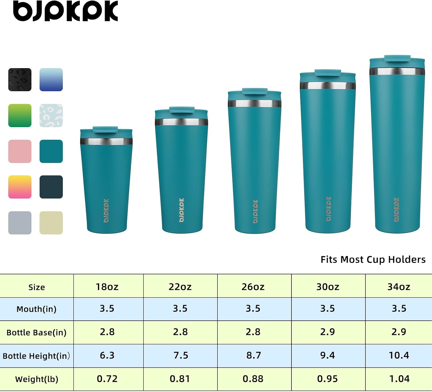 BJPKPK 22 oz Coffee Tumbler with Straw, Insulated Stainless Steel Cup