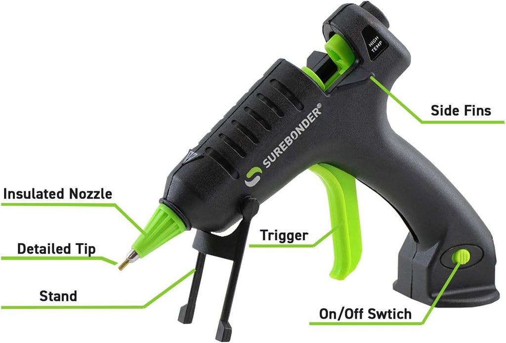 Surebonder Mini Hot Glue Gun with Fine Tip Nozzle - 20W High Temp Detail Tip Glue Gun for Crafts, DIY, & Repairs, Uses 7/16" Mini Glue Sticks