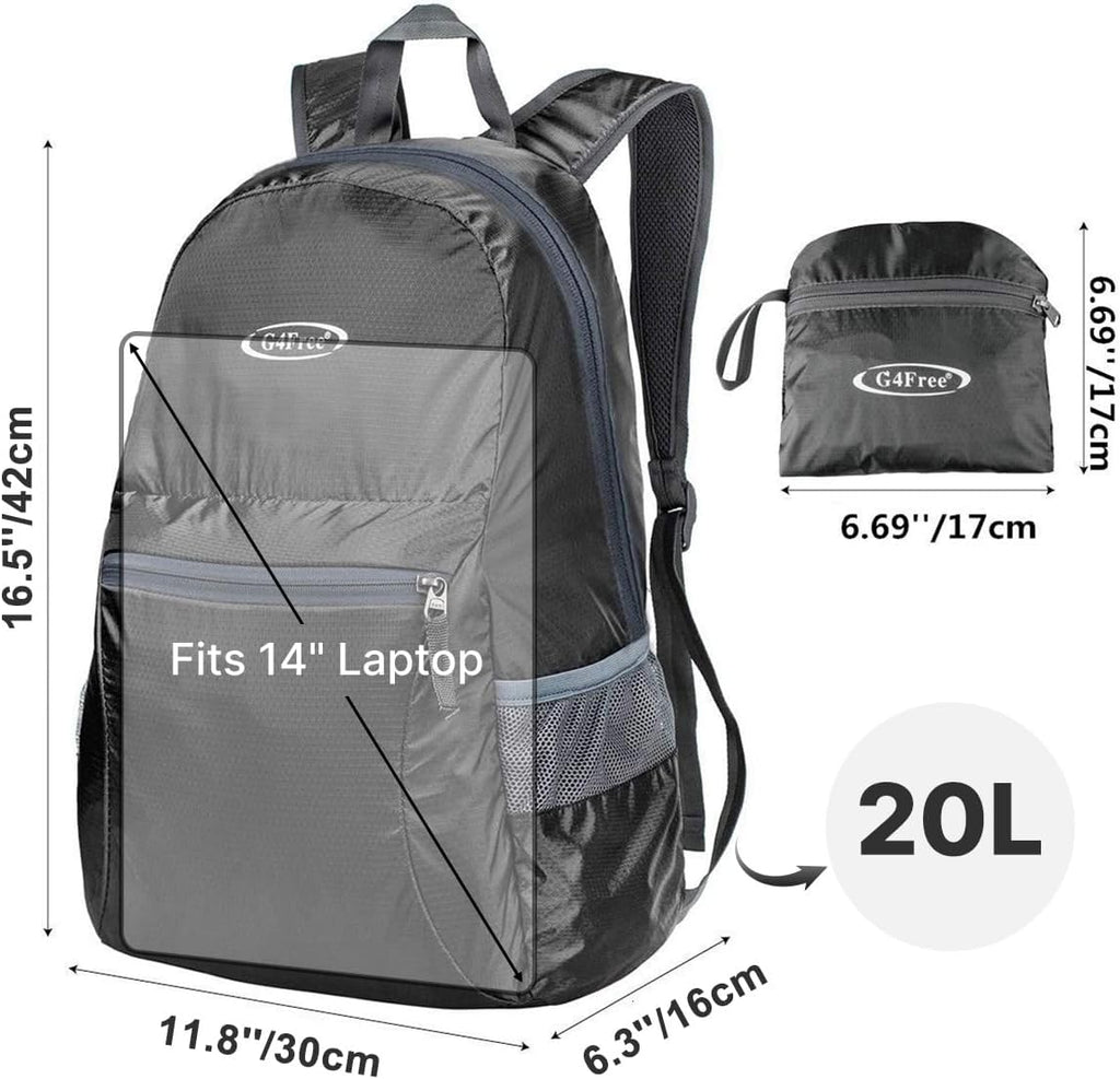 G4Free 20L Small Packable Travel Hiking Backpack for Men Women