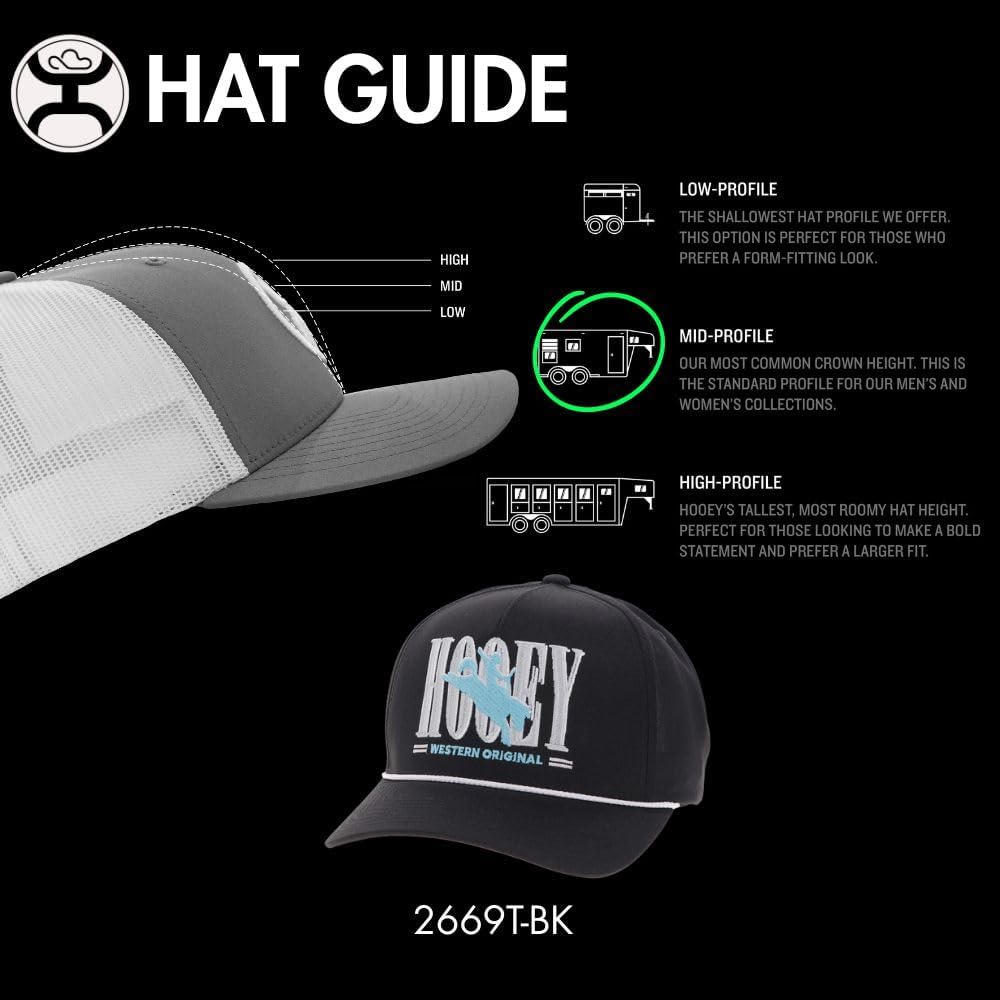 HOOEY Wild Ride Adjustable Snapback Rope Hat
