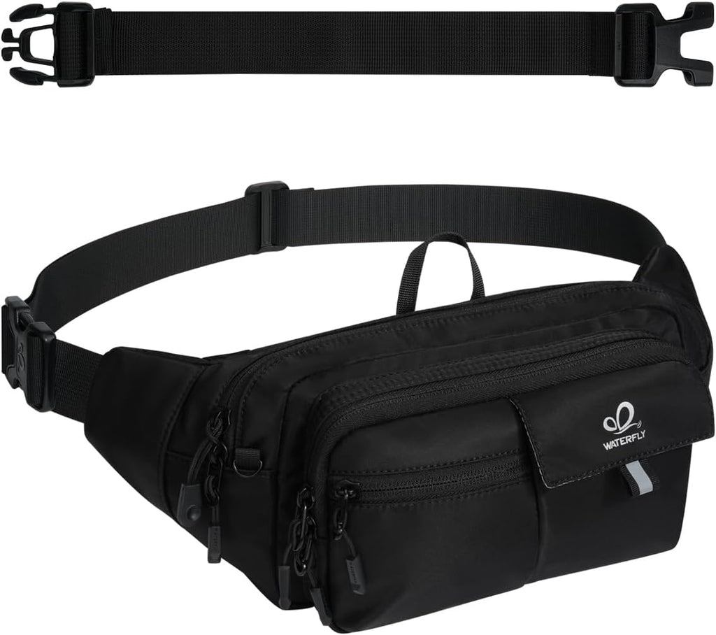 WATERFLY Fanny Pack Waist Bag: 3L Large RFID Anti-Theft with 9 Pockets
