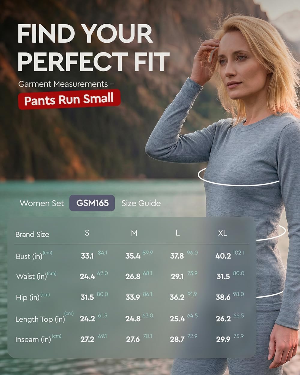 100% Merino Wool Base Layer Set Women - Thermal Underwear Long Johns PJs