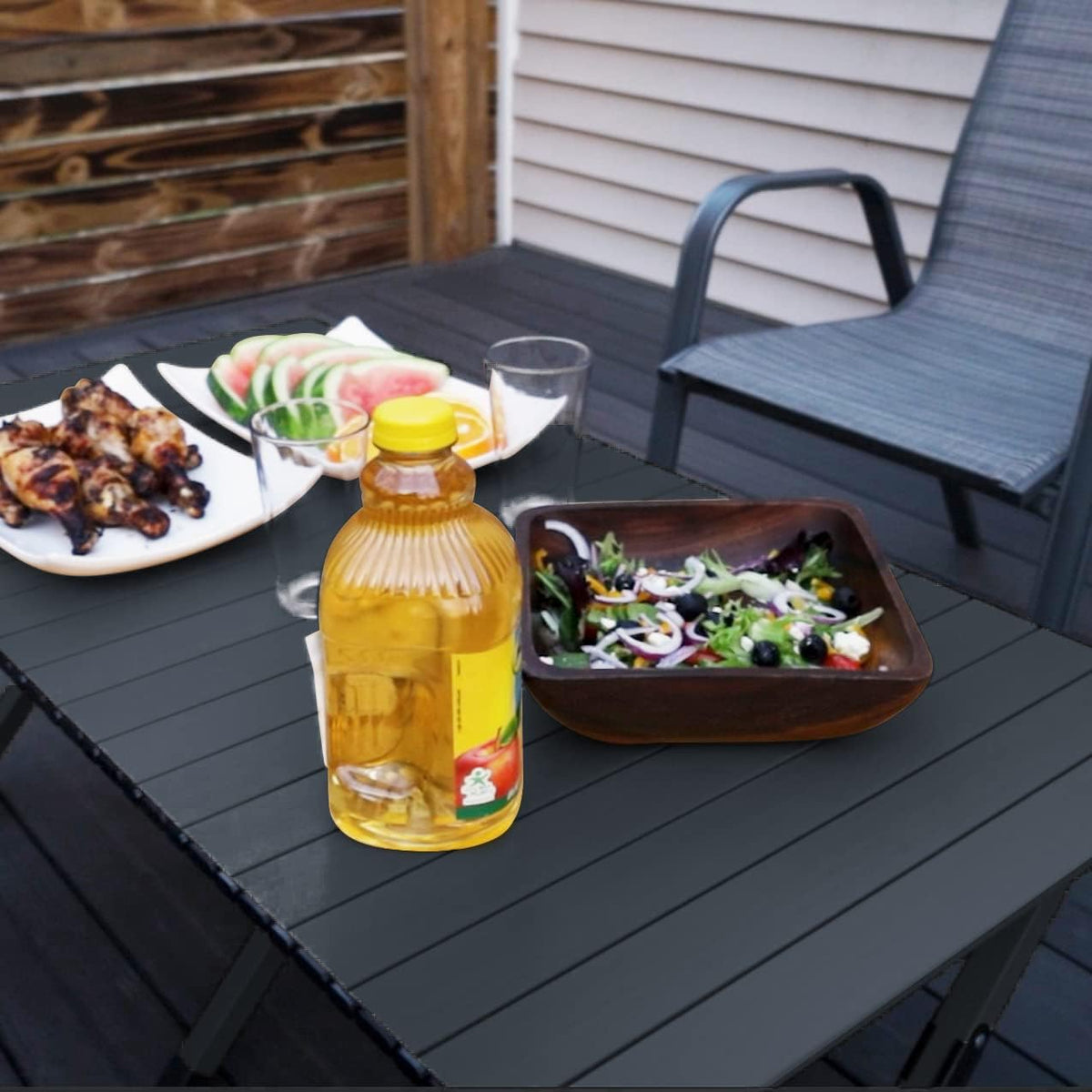 rollingsurfer Folding Camping Table, Lightweight Roll-Up Table Aluminum Low Portable Picnic Table with Easy Carrying Bag for Outdoor, Beach, Picnic, Backyards, BBQ and Party