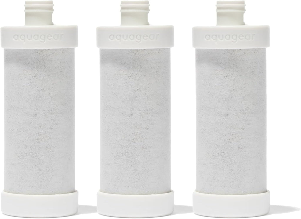 Aquagear Bottle Replacement Water Filter 3-Pack – Chlorine, PFOA/PFOS Filter, 40 Gallon Filter Life
