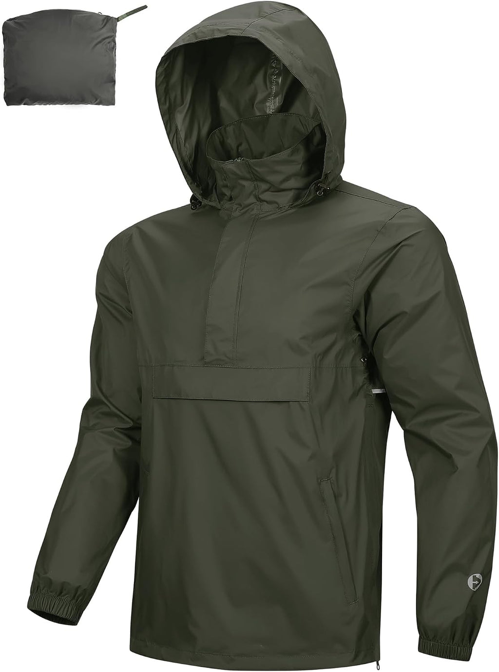 Outdoor Ventures Men's Rain Jacket Waterproof Lightweight Packable Pullover