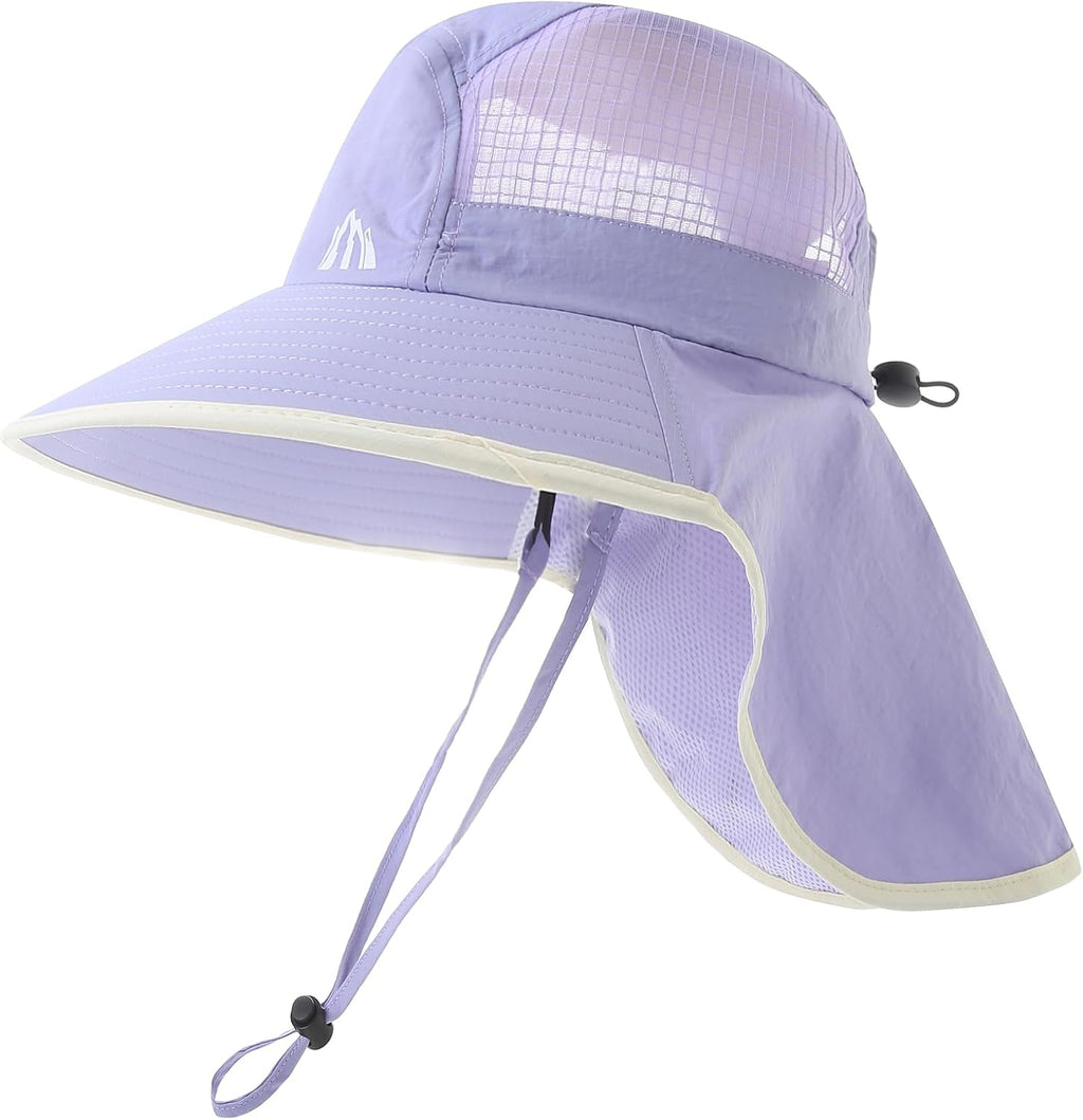 UV Sun Protection Hat Women Foldable Neck Flap Wide Brim Fishing Hat with Ponytail Hole for Women