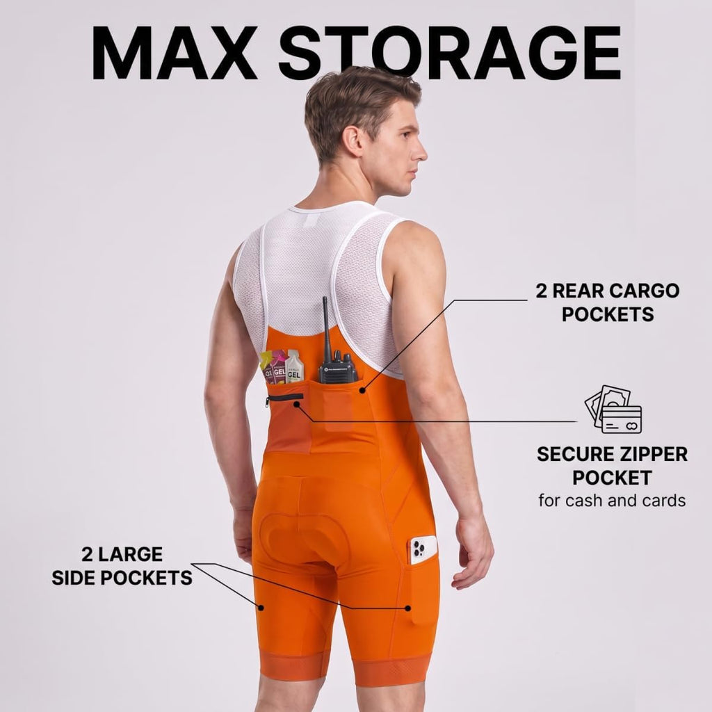 CEROTIPOLAR Men's Cycling Bib Shorts with 4D MaxCool Pad, Ergonomic Cut