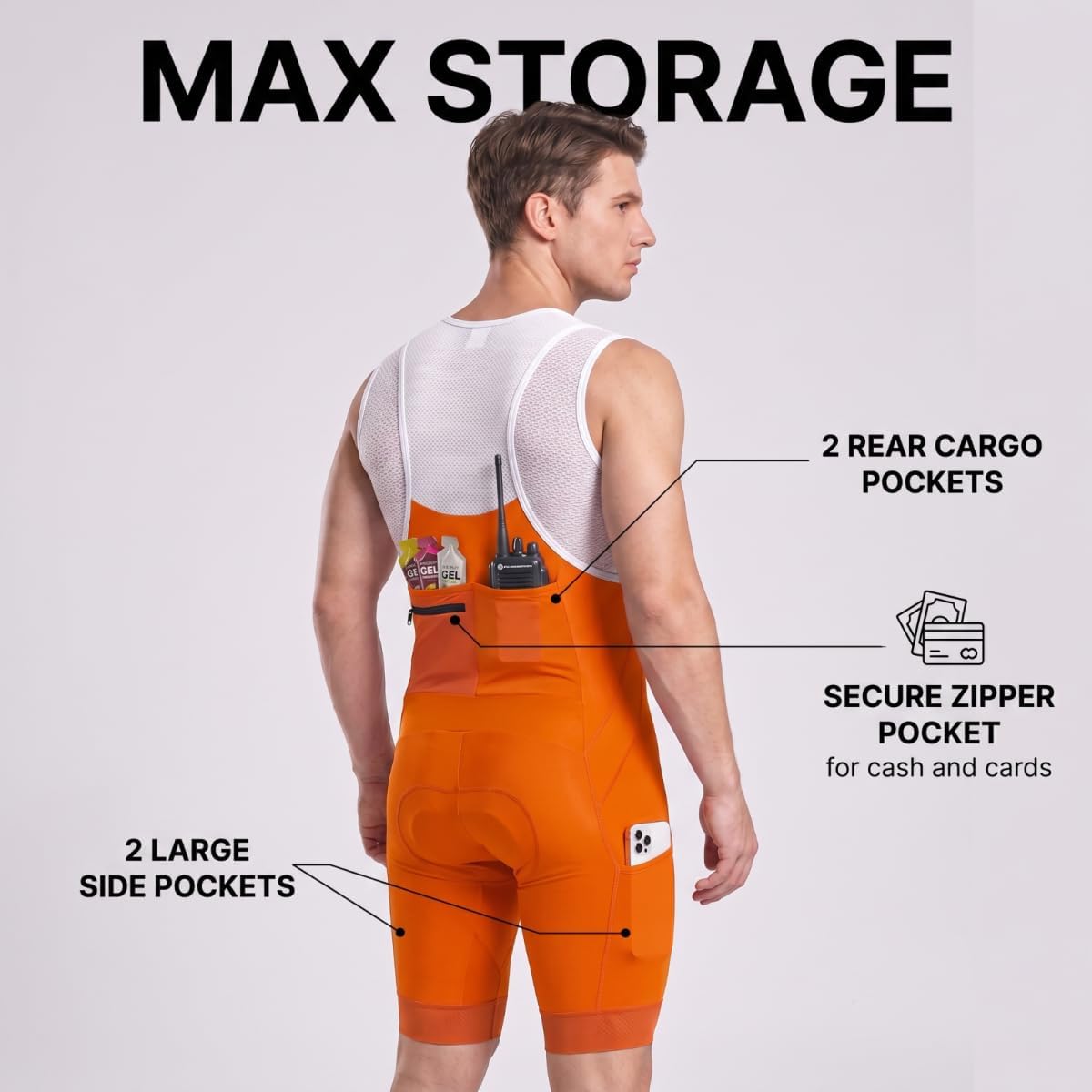 CEROTIPOLAR Men's Cycling Bib Shorts with 4D MaxCool Pad, Ergonomic Cut