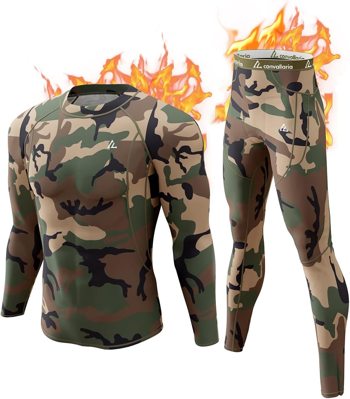 Mens Thermal Underwear Long Johns Set Cold Weather Hunting Base Layer
