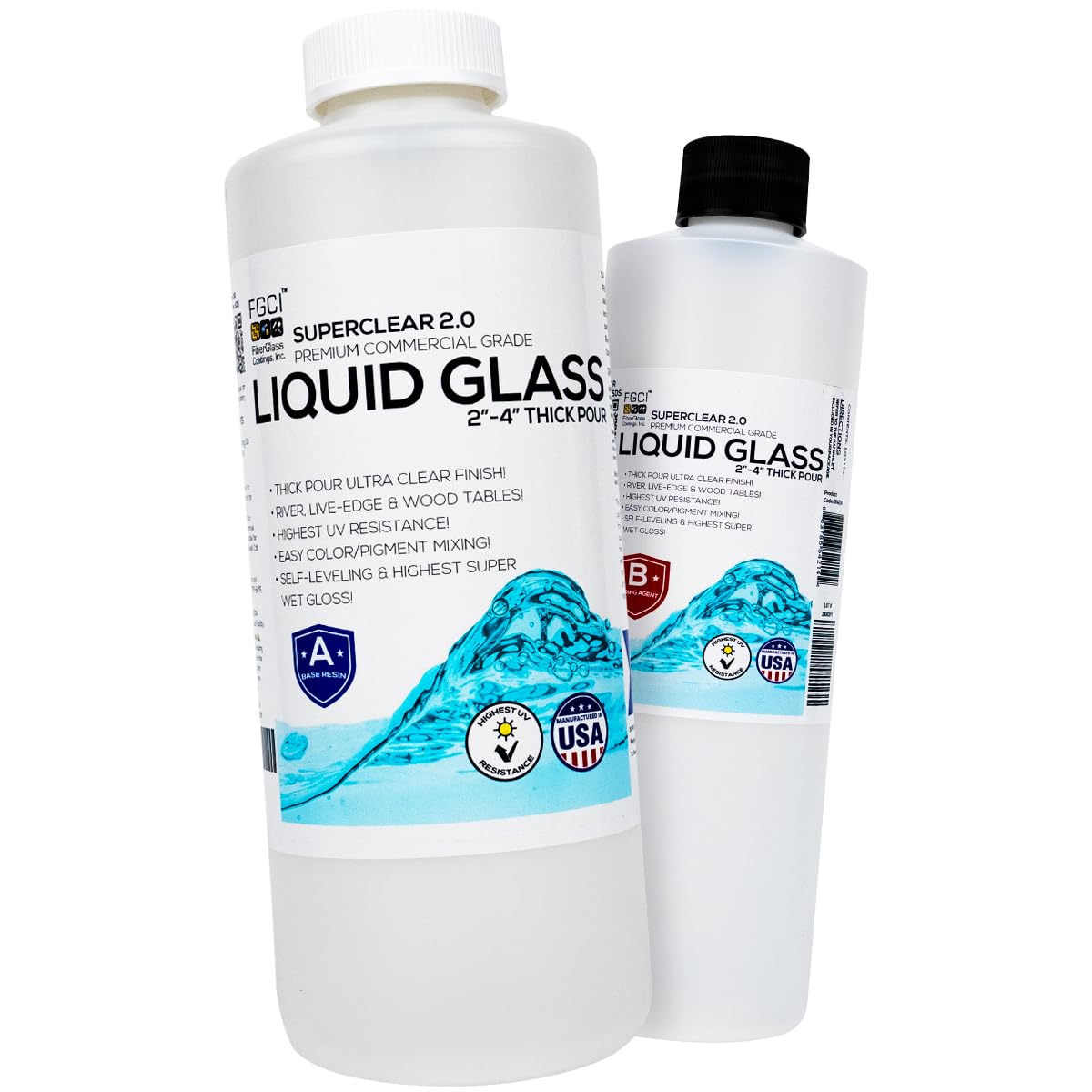 Superclear Deep Pour Epoxy Resin 0.75 Gallon Kit, Clear 2-4" Casting Resin