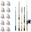 Wall Mounted Rod Clips - 10Pcs Fishing Pole/Cue/Curtain Rod Holder Clips Storage Rack