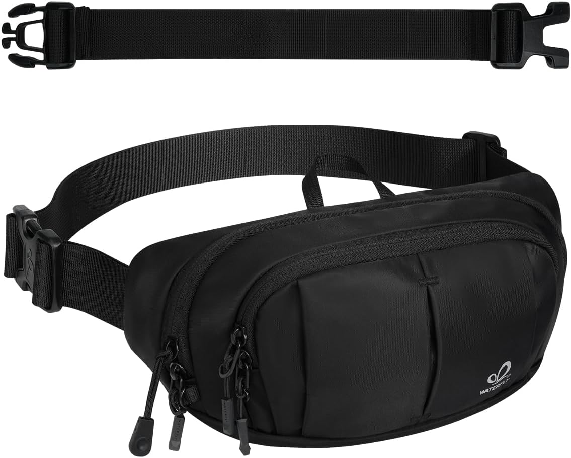 WATERFLY RFID Crossbody Fanny Pack 2.5L Waist Packs for Woman Man