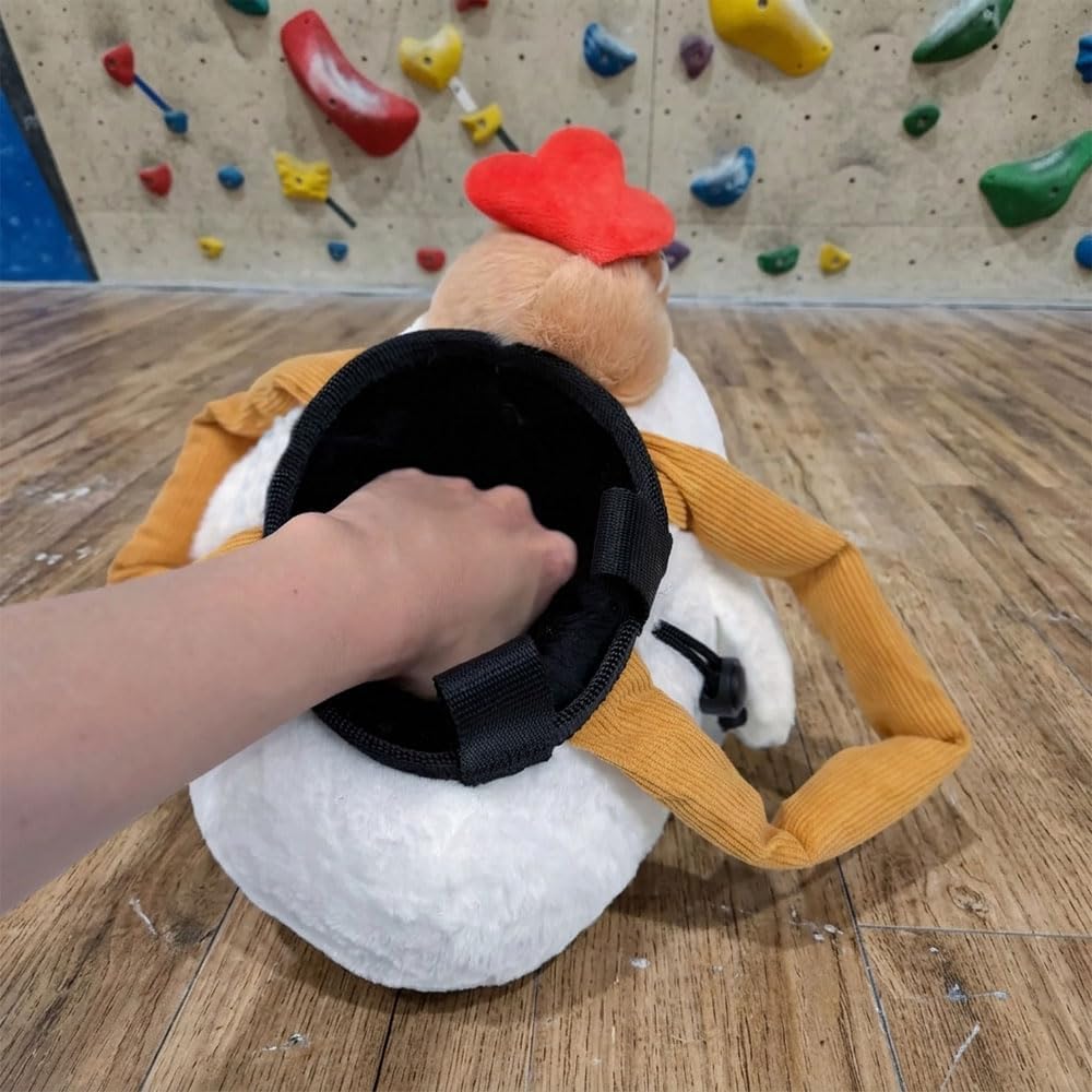Fur Chicken Chalk Bag Rock Climbing Chalk Bag Suitable Bouldering Gym Indoor & Outdoor Climbing with Adjustable Belt