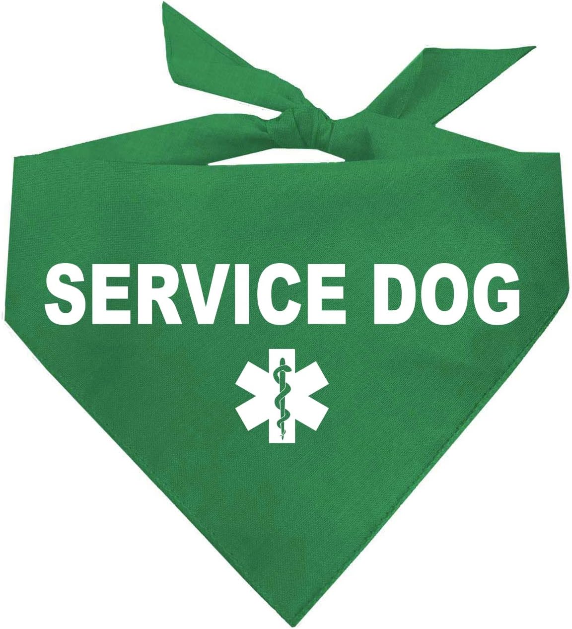 Service Dog Dog Bandana | 100% Cotton Adjustable Triangle |Service Dog | Working Animal | Assistance |Green, One Size (307)