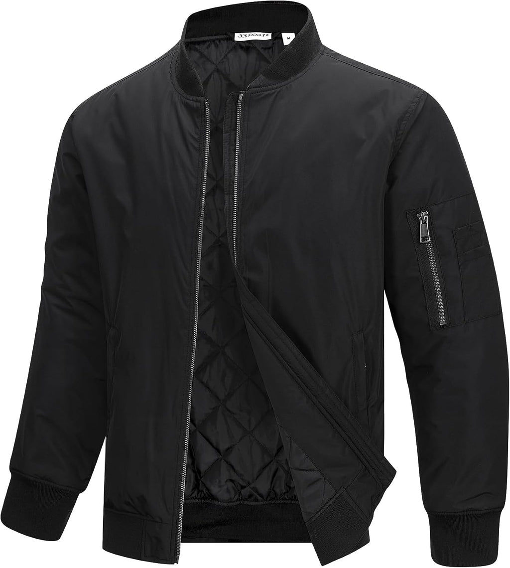 33,000ft Men's Bomber Jacket Lightweight Zip Up Waterproof Windbreaker