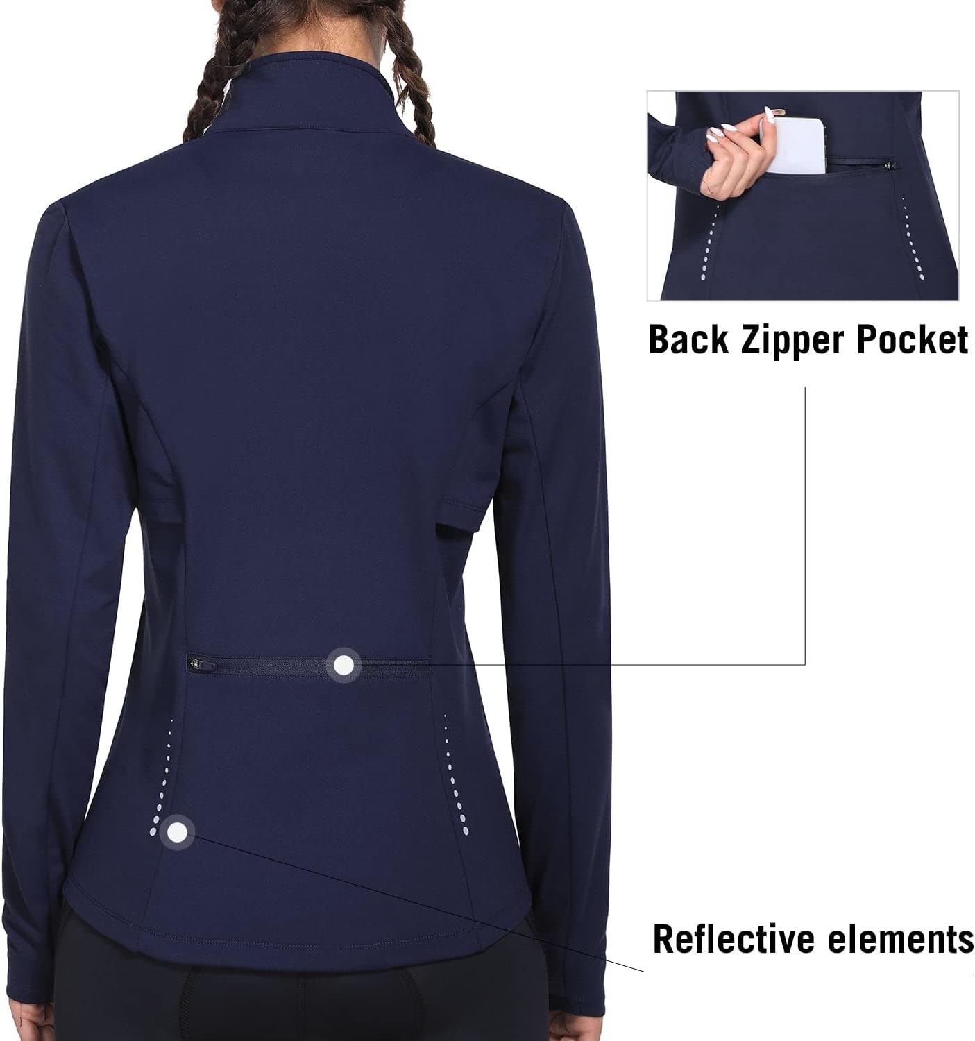 baleaf Women's Fleece Running Jacket Winter Gear Water Resistant Cycling